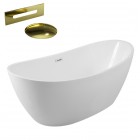 Besco Ayla wanna wolnostojąca 170x80 cm z przelewem złotym WAS-170-AZL