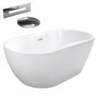 Besco Navia wanna wolnostojąca 150x80 cm z przelewem chrom WAS-150-N