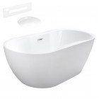 Besco Navia wanna wolnostojąca 160x80 cm z przelewem białym WAS-160-NBI