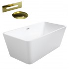 Besco Evita wanna wolnostojąca 160x80 cm z przelewem złotym WAS-160-EZL