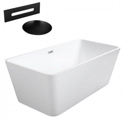 Besco Evita wanna wolnostojąca 160x80 cm z przelewem czarnym WAS-160-ECZ