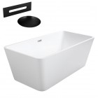 Besco Evita wanna wolnostojąca 160x80 cm z przelewem czarnym WAS-160-ECZ