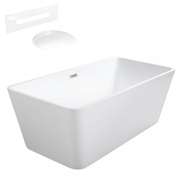 Besco Evita wanna wolnostojąca 160x80 cm z przelewem białym WAS-160-EBI