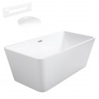Besco Evita wanna wolnostojąca 160x80 cm z przelewem białym WAS-160-EBI