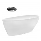 Besco Goya wanna wolnostojąca 160x70 cm bez przelewu korek chrom WMD-160-G