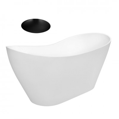 Besco Viya wanna wolnostojąca 160x70 cm bez przelewu korek czarny WMD-160-VKB