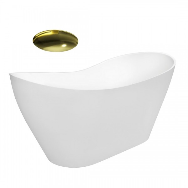Besco Viya wanna wolnostojąca 160x70 cm bez przelewu korek złoty WMD-160-VKG