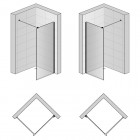 Sanswiss Easy ścianka wolnostojąca WALK IN 140 cm czarna