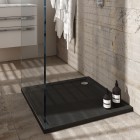 Schedpol Caspar New Black Stone brodzik kwadratowy 90x90 cm czarny 32331/C/ST