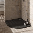 Schedpol Caspar New Black Stone brodzik półokrągły 90x90 cm czarny 32334/C/ST