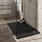 Schedpol Caspar New Black Stone brodzik prostokątny 80x100 cm czarny 32336/C/ST