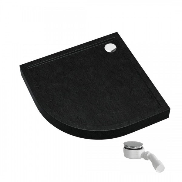 Schedpol Competia New Black Stone brodzik półokrągły 80x80 cm 34633/C/ST