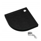 Schedpol Competia New Black Stone brodzik półokrągły 80x80 cm 34633/C/ST