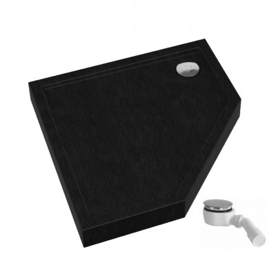 Schedpol Competia New Black Stone brodzik pięciokątny 90x90 cm 34698/C/ST