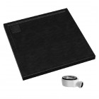 Schedpol Omega brodzik kwadratowy 90x90 cm czarny 30452/C/ST