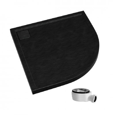 Schedpol Omega brodzik półokrągły 90x90 cm czarny 30455/C/ST