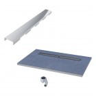 Schedpol Base brodzik podpłytkowy 4-spadowy 80x100 cm z rusztem steel długi bok 10007/OLDB/SL