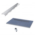 Schedpol Base brodzik podpłytkowy 4-spadowy 80x120 cm z rusztem stamp długi bok 10008/OLDB/SP