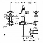 Kludi Adlon bateria umywalkowa trzyotworowa wysoka