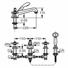 Kludi Adlon bateria wannowa 4-otworowa