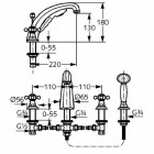 Kludi Adlon bateria wannowa 4-otworowa wysoka