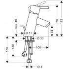 Hansgrohe Talis S bateria umywalkowa do bezciśnieniowych podgrzewaczy wody