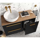 Elita Meble Kwadro Plus Black komoda z koszem 40 cm 167652