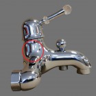 OUTLET Giulini Giovanni Symphony bateria wannowa kompletna chrom - uchwyt przezroczysty Swarovski OT-SY9501