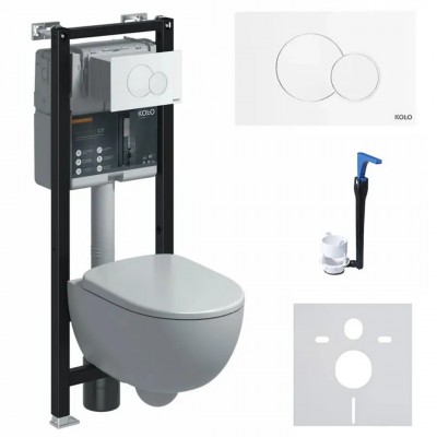 Koło Nova Pro Premium All-in-one stelaż podtynkowy + Smart Fresh + miska Rimfree + deska + przekładka + przycisk Eclipse 2 biały