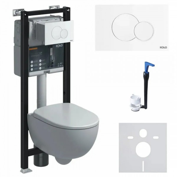 Koło Nova Pro Premium All-in-one stelaż podtynkowy + Smart Fresh + miska Rimfree + deska + przekładka + przycisk Eclipse 2 biały