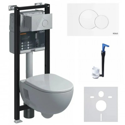 Koło Nova Pro Premium All-in-one stelaż podtynkowy + Smart Fresh + miska Rimfree + deska + przekładka + przycisk Eclipse2 biały