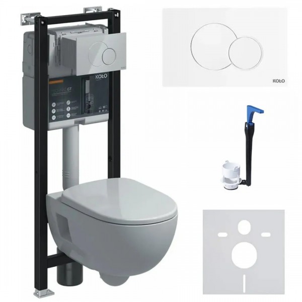 Koło Nova Pro Premium All-in-one stelaż podtynkowy + Smart Fresh + miska Rimfree + deska + przekładka + przycisk Eclipse2 biały