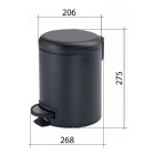 Gedy Kubełek na śmieci 5 l czarny mat 2709/CZAR