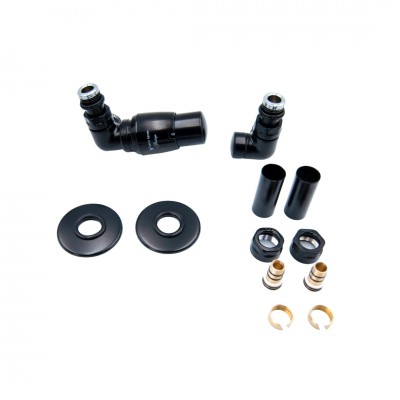 Vario Term All in One zestaw zaworów termostatyczny lewy czarny matowy AVIGS0224CFK/L(PEX)