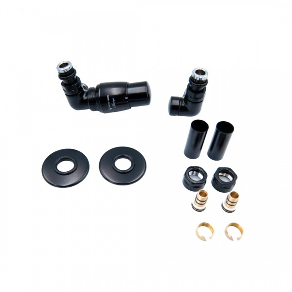 Vario Term All in One zestaw zaworów termostatyczny lewy czarny matowy AVIGS0224CFK/L(PEX)