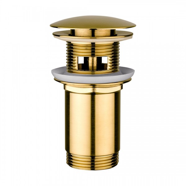 Oltens Halsa korek do umywalki klik klak okrągły z przelewem złoto szczotkowane 05100810