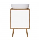 Oltens Hedvig szafka 50 cm podumywalkowa wisząca z półką biały połysk/dąb naturalny 60203060