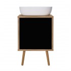 Oltens Hedvig szafka 50 cm podumywalkowa wisząca z półką czarny mat/dąb naturalny 60203360