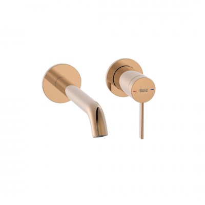 Roca Ona bateria umywalkowa podtynkowa wylewka 17,5 cm złoto różowe A5A359ERG0