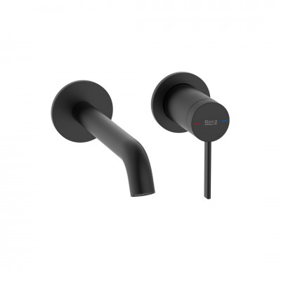 Roca Ona bateria umywalkowa podtynkowa wylewka 17,5 cm czarny mat A5A359ENB0