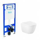 Roca Ona Compacto miska WC wisząca Rimless z deską wolnoopadającą i stelaż podtynkowy A893106400