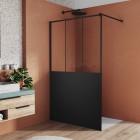 Sanswiss Easy Loft Attic ścianka wolnostojąca Walk-in 80 cm czarny mat STR4P0800669