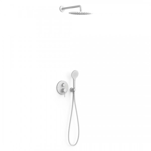 Tres Study Exclusive zestaw prysznicowy podtynkowy biały mat 26228040BM