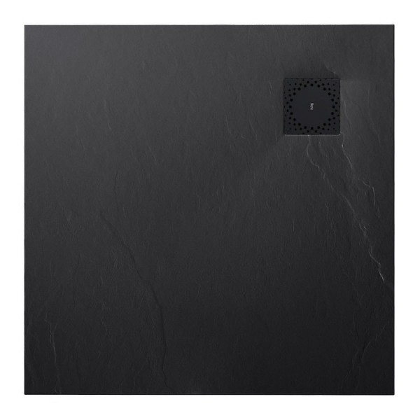 Roca Hebe brodzik kwadratowy kompozytowy 90x90 cm czarny AP70338438401400