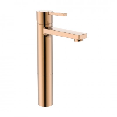 Roca Naia bateria umywalkowa wysoka Cold Start bez korka złoto różowe A5A3B96RG0