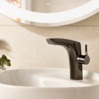 Roca Insignia Black bateria umywalkowa Cold Start z korkiem czarny połysk A5A3B3ACN0