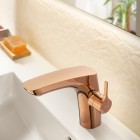 Roca Insignia Rose Gold bateria umywalkowa Cold Start z korkiem złoto różowe A5A3B3ARG0