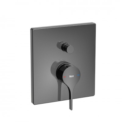 Roca Insignia Black bateria wannowo-prysznicowa podtynkowa czarny połysk A5A0B3ACN0