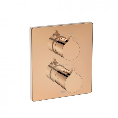 Roca Insignia Rose Gold bateria prysznicowa podtynkowa termostatyczna złoto różowe A5A2C3ARG0