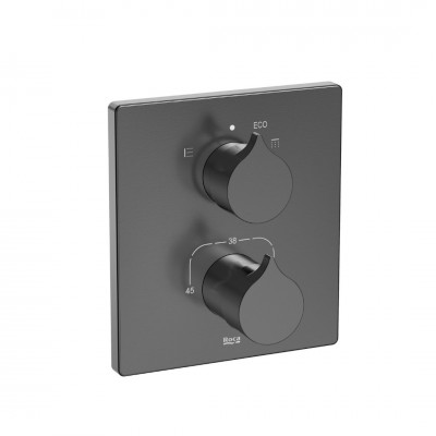 Roca Insignia Black bateria wannowo-prysznicowa podtynkowa termostatyczna brushed titanium black A5A0C3ANM0